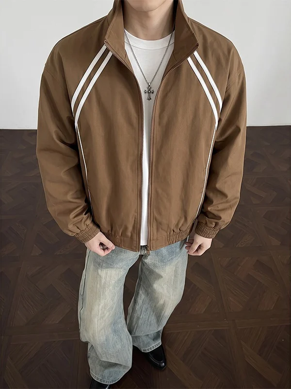 Retro Striped Stand-collar Jacket — image 8