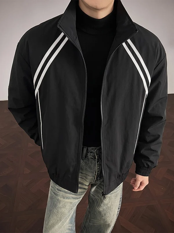 Retro Striped Stand-collar Jacket — image 3