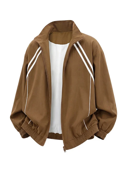 Retro Striped Stand-collar Jacket — image 6