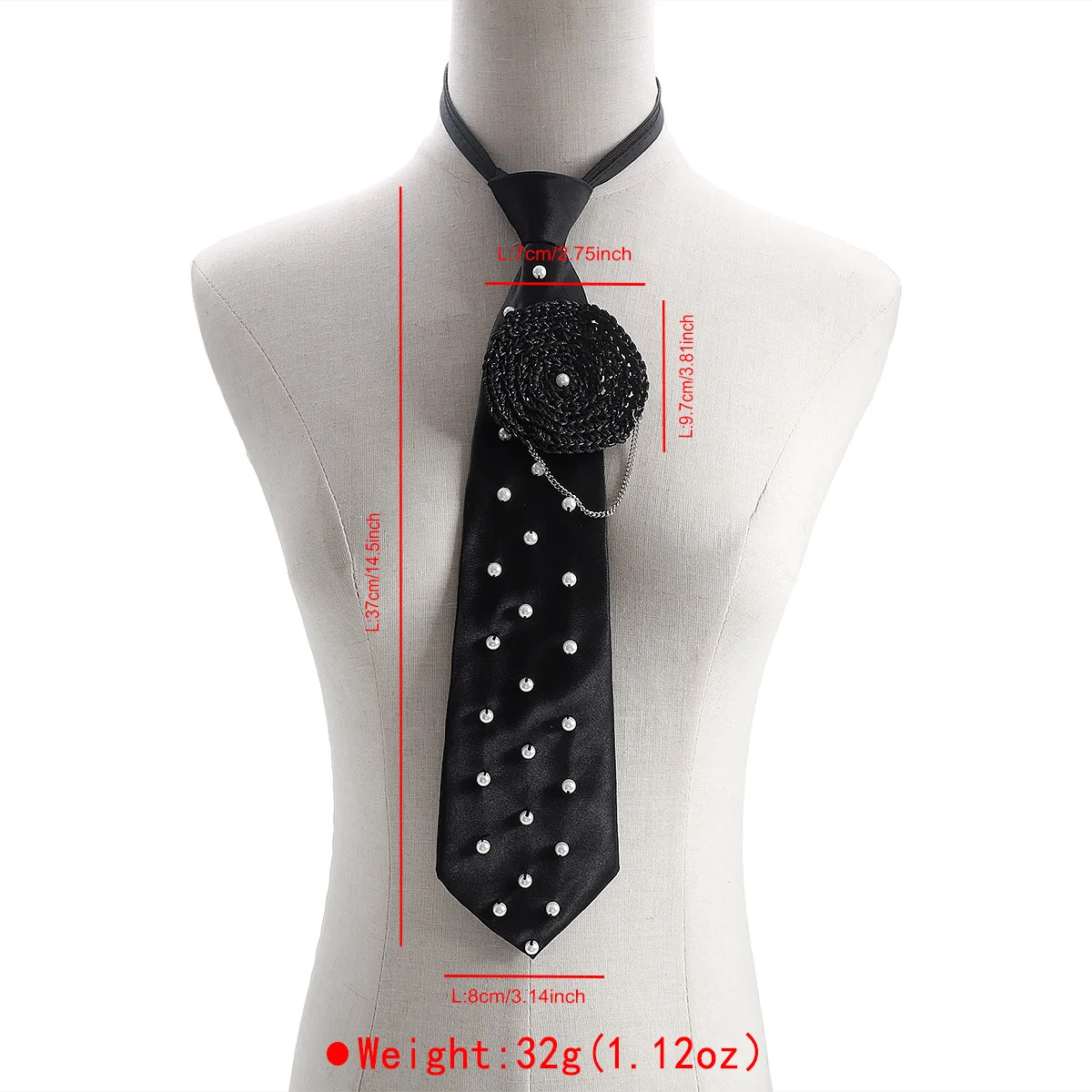 Retro-style Alloy Flower Accessory With A Red And Black Tie — variant image