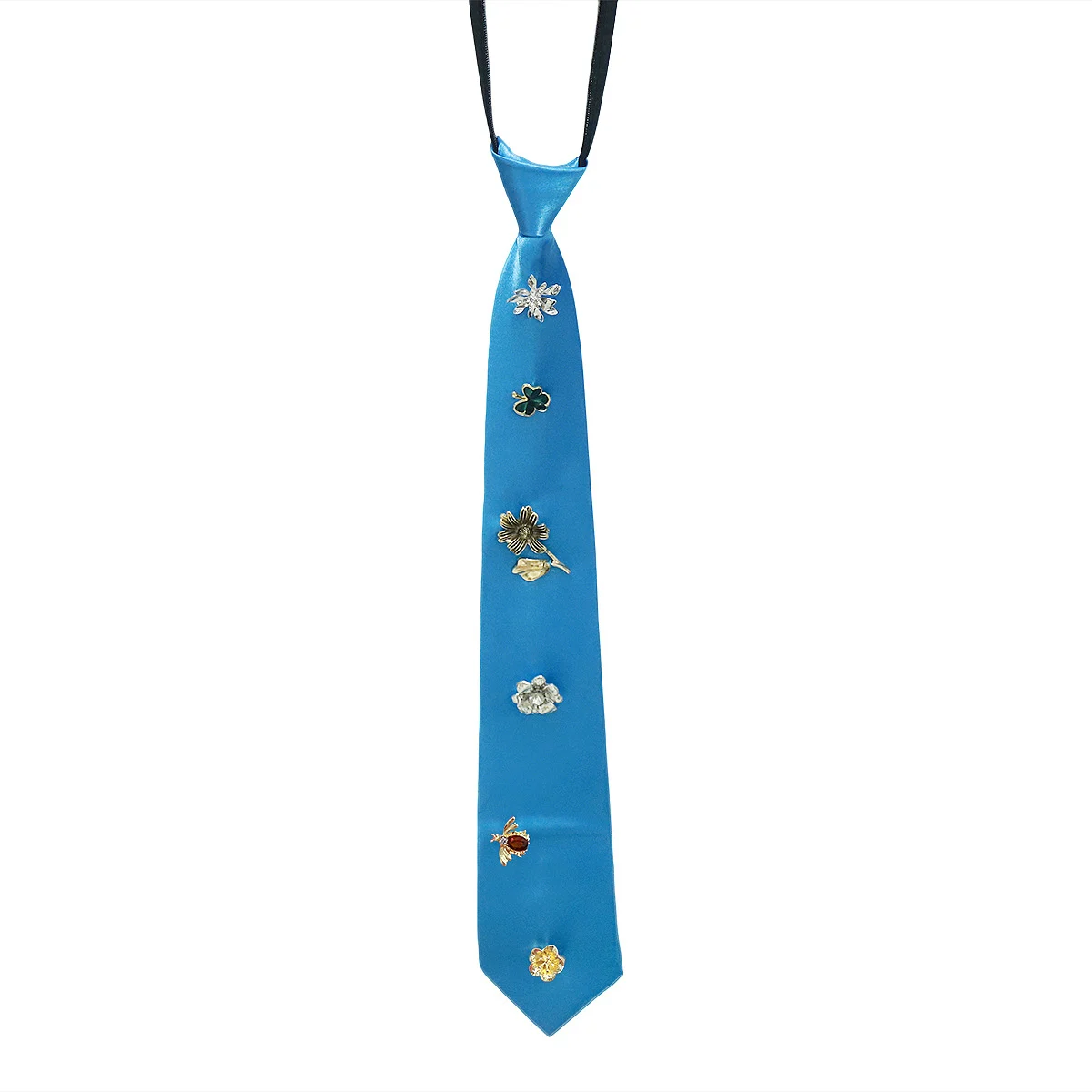Retro-style Alloy Flower Accessory With A Red And Black Tie — variant image