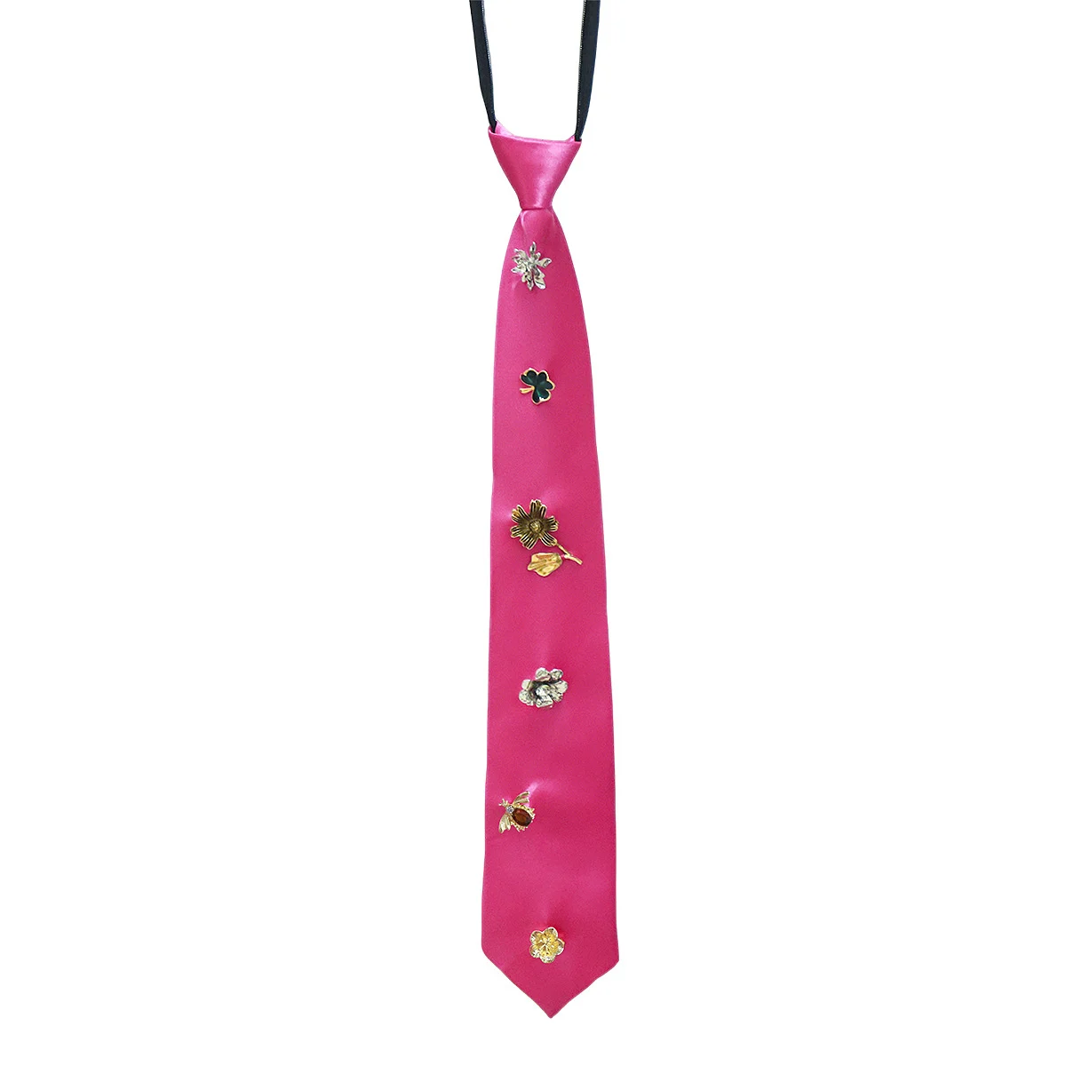 Retro-style Alloy Flower Accessory With A Red And Black Tie — variant image