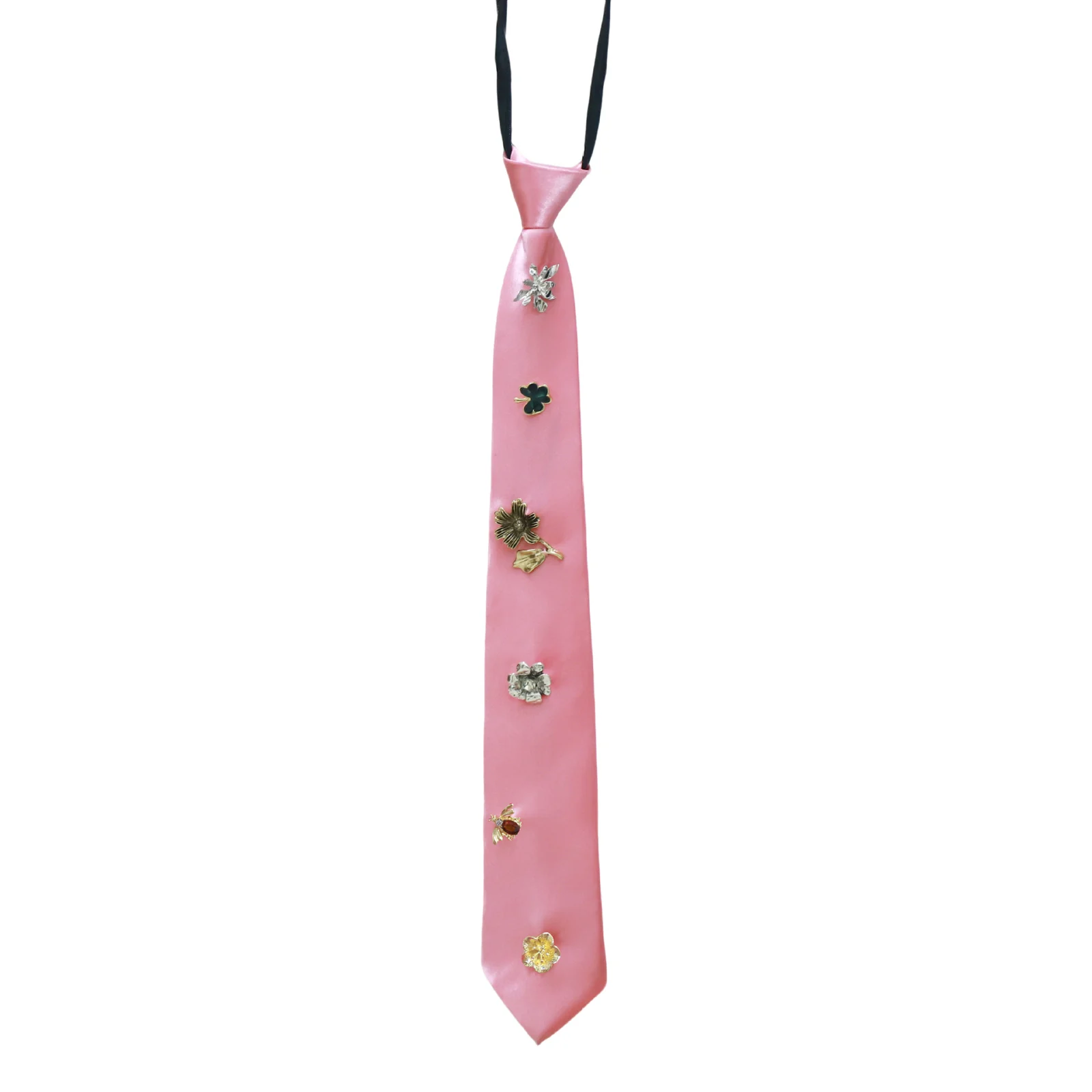 Retro-style Alloy Flower Accessory With A Red And Black Tie — image 2