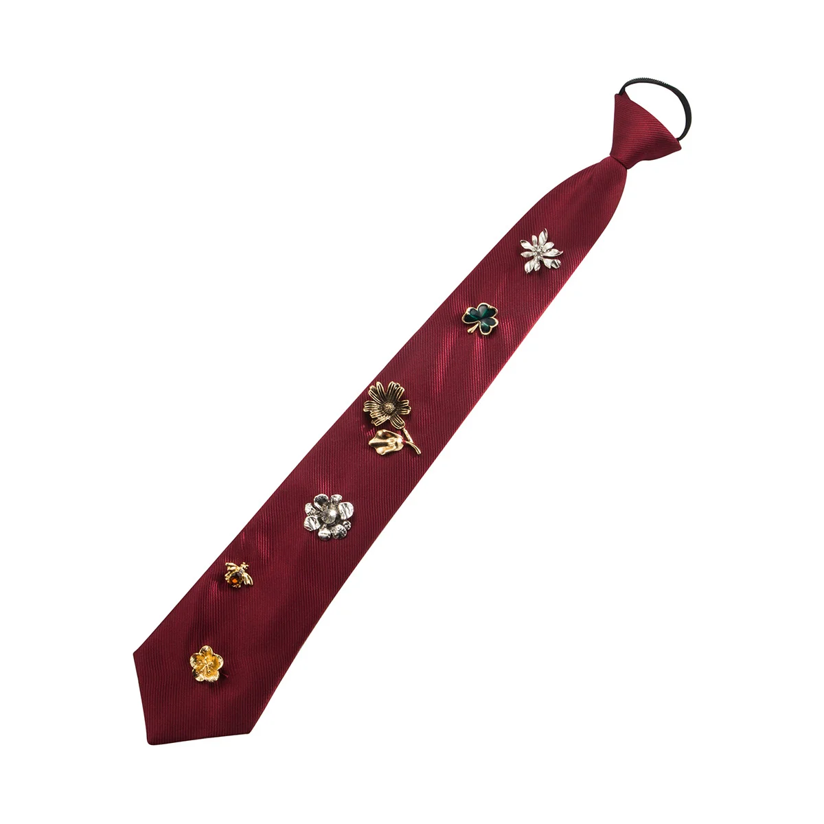 Retro-style Alloy Flower Accessory With A Red And Black Tie — image 7