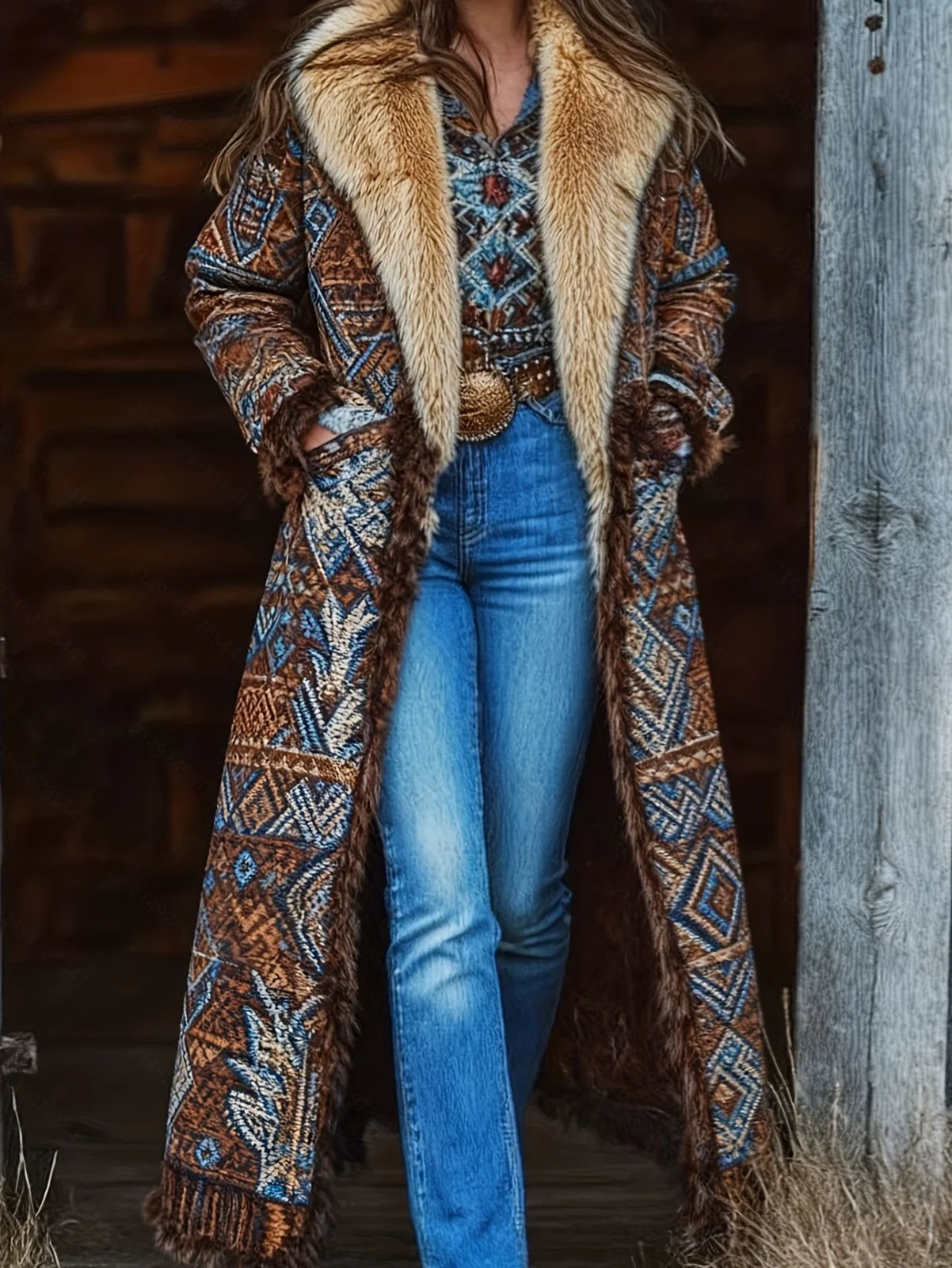 Retro-style Plush Windbreaker Fashionable And Warm For Fall Winter — image 8