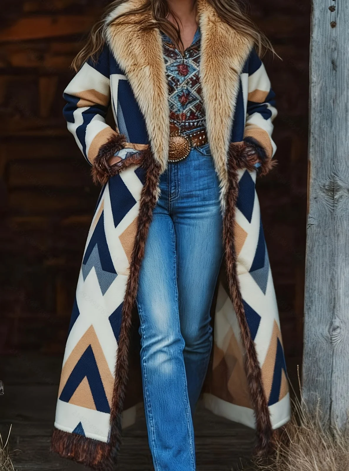 Retro-style Plush Windbreaker Fashionable And Warm For Fall Winter — image 10