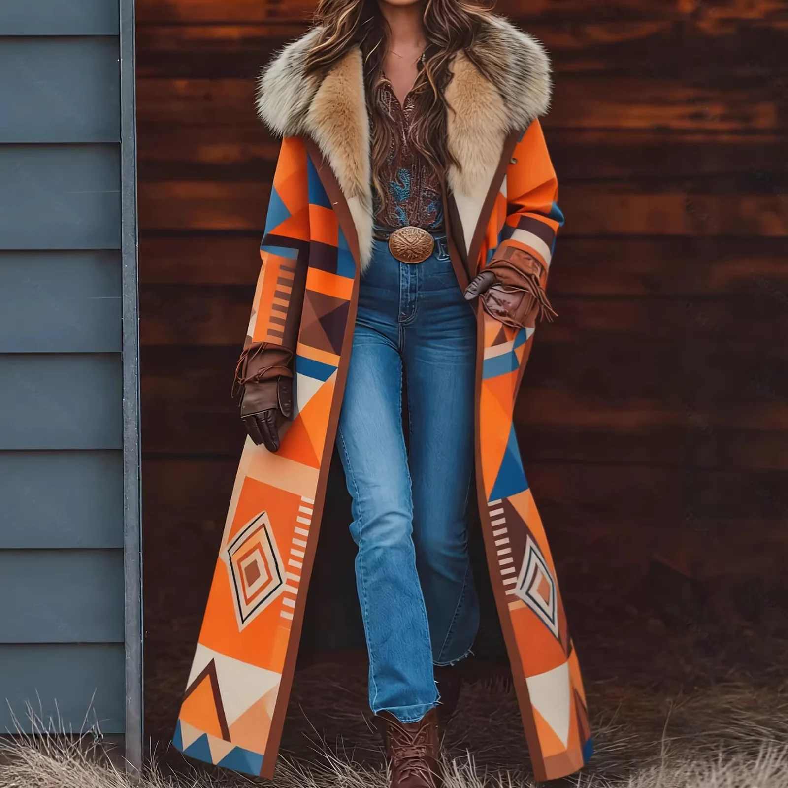 Retro-style Plush Windbreaker Fashionable And Warm For Fall Winter — image 6