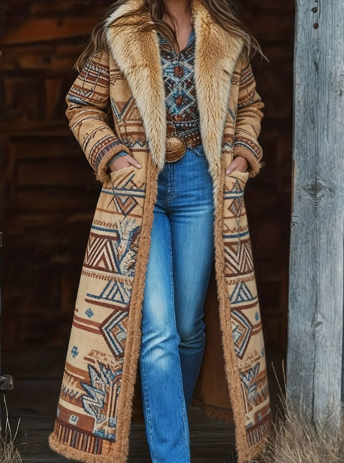Retro-style Plush Windbreaker Fashionable And Warm For Fall Winter — image 7