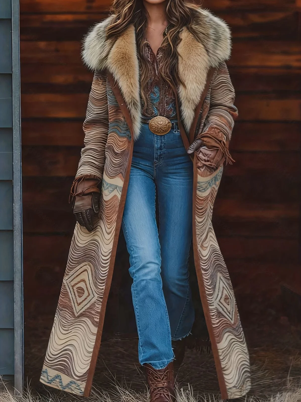 Retro-style Plush Windbreaker Fashionable And Warm For Fall Winter — image 4