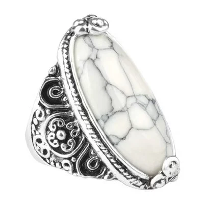 Retro Turquoise Ring Bohemian Ethnic Style — image 5