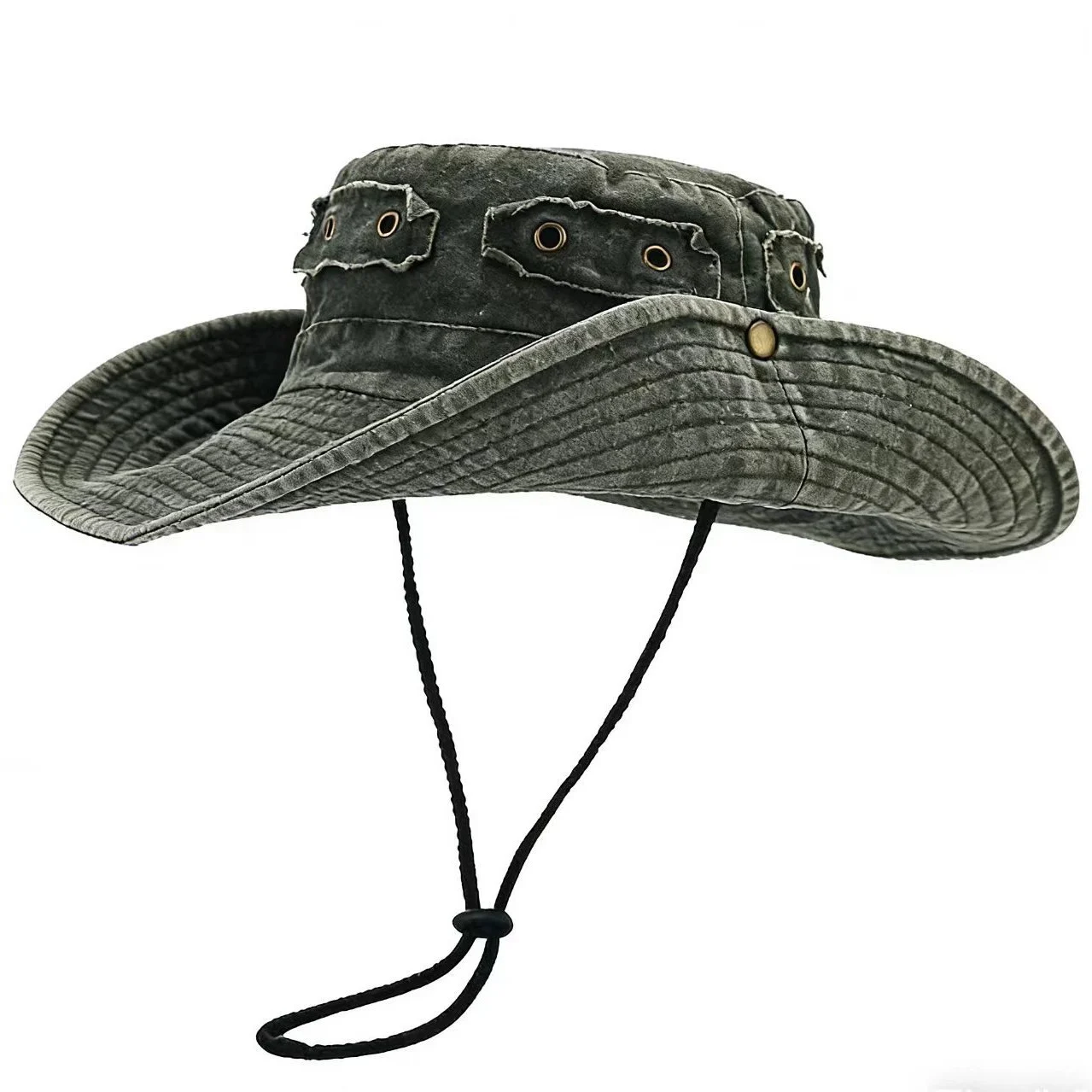 Retro Washed-cotton Bucket Hat For Sun Protection Outdoors — image 5