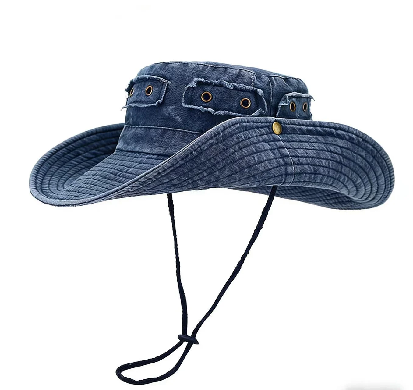 Retro Washed-cotton Bucket Hat For Sun Protection Outdoors — image 8