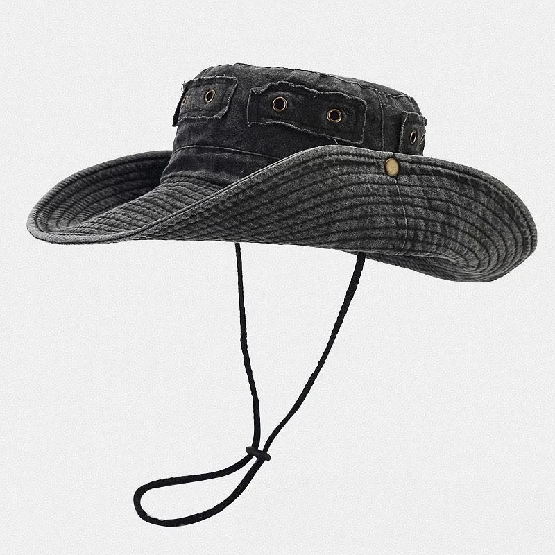 Retro Washed-cotton Bucket Hat For Sun Protection Outdoors — variant image