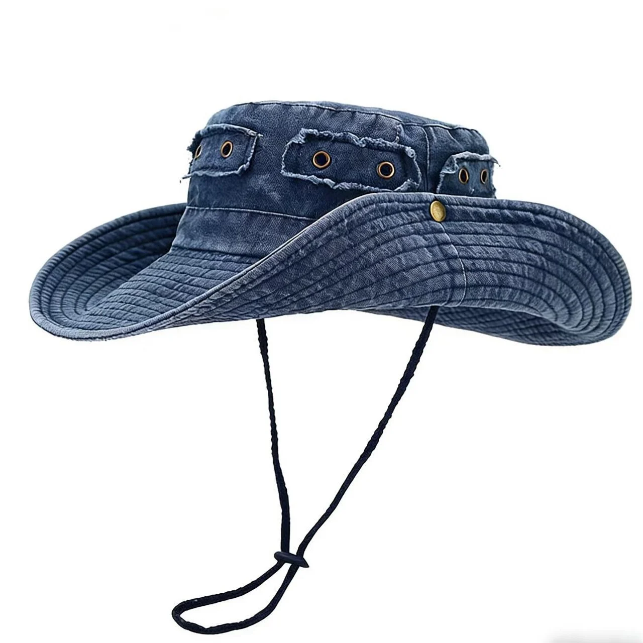 Retro Washed-cotton Bucket Hat For Sun Protection Outdoors — image 3