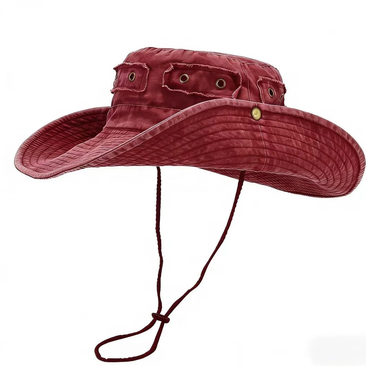 Retro Washed-cotton Bucket Hat For Sun Protection Outdoors — image 7