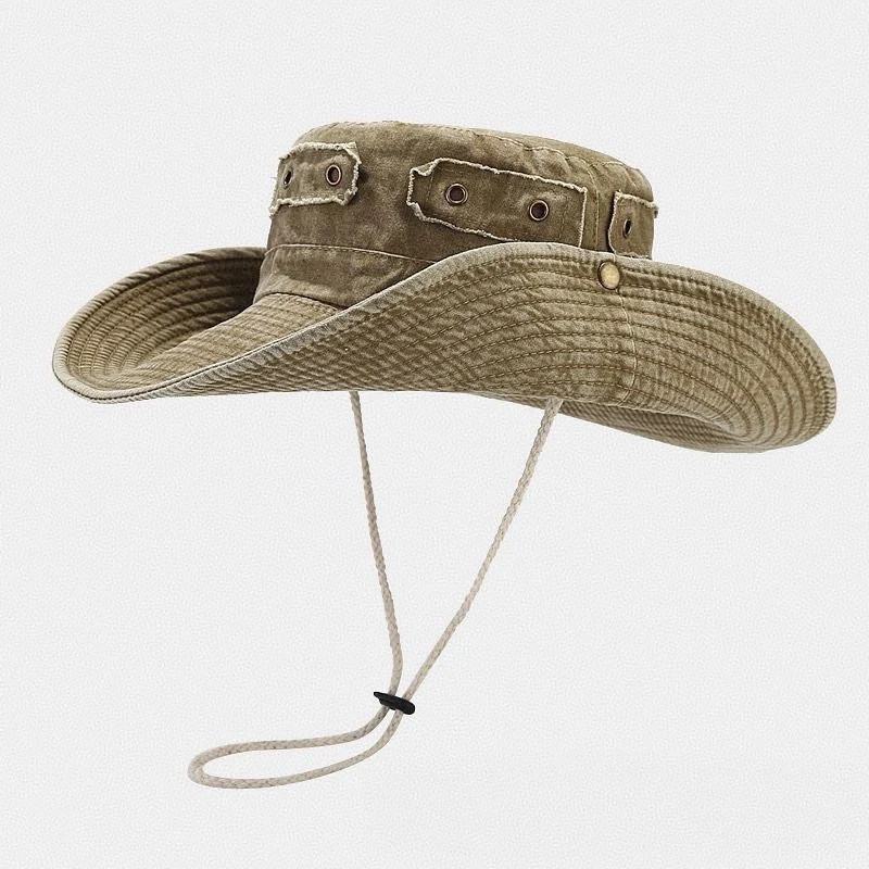 Retro Washed-cotton Bucket Hat For Sun Protection Outdoors — variant image