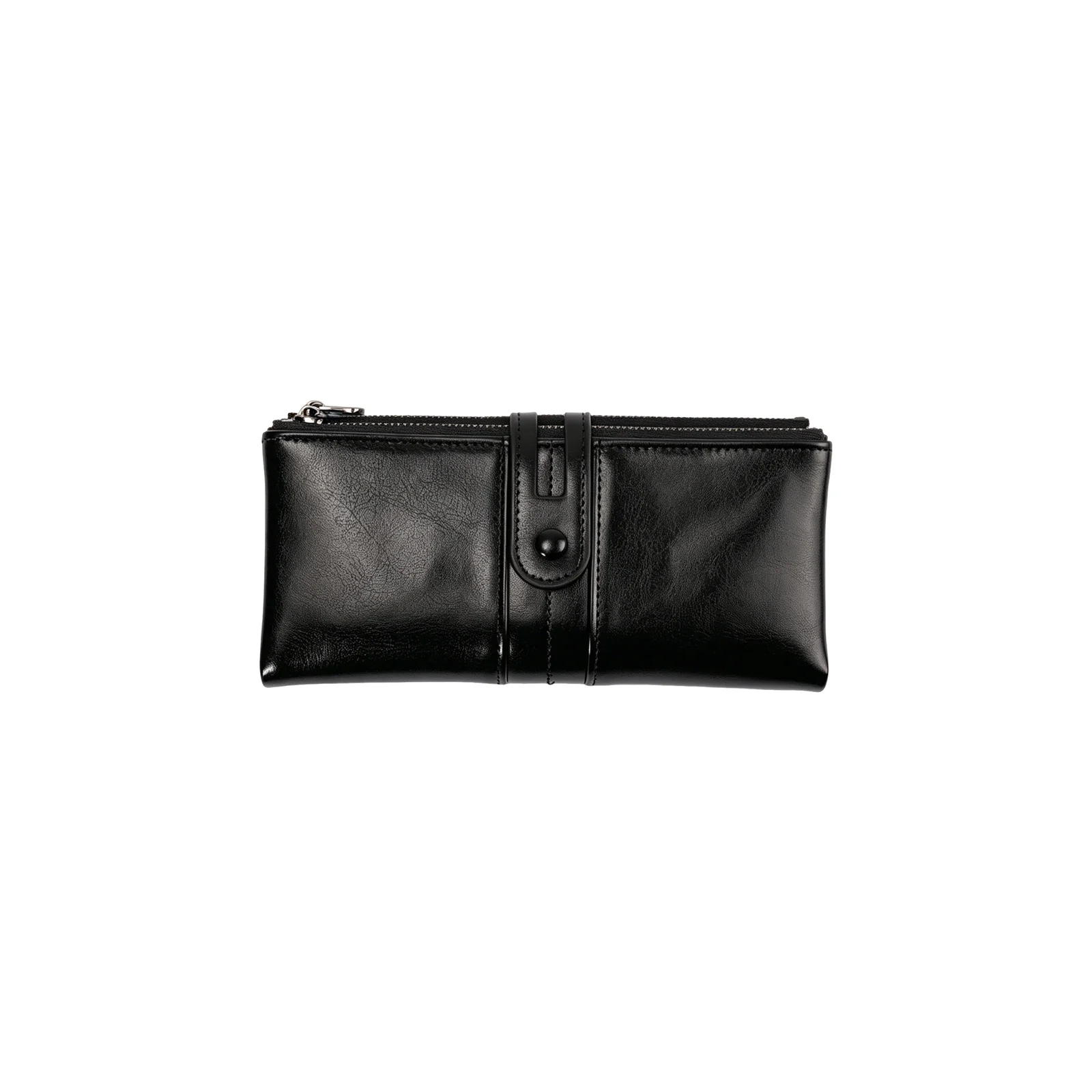 RFID Anti-magnetic Wallet Women's Retro Zipper Oil Wax Leather Pu Large Capacity Cash Long — image 4