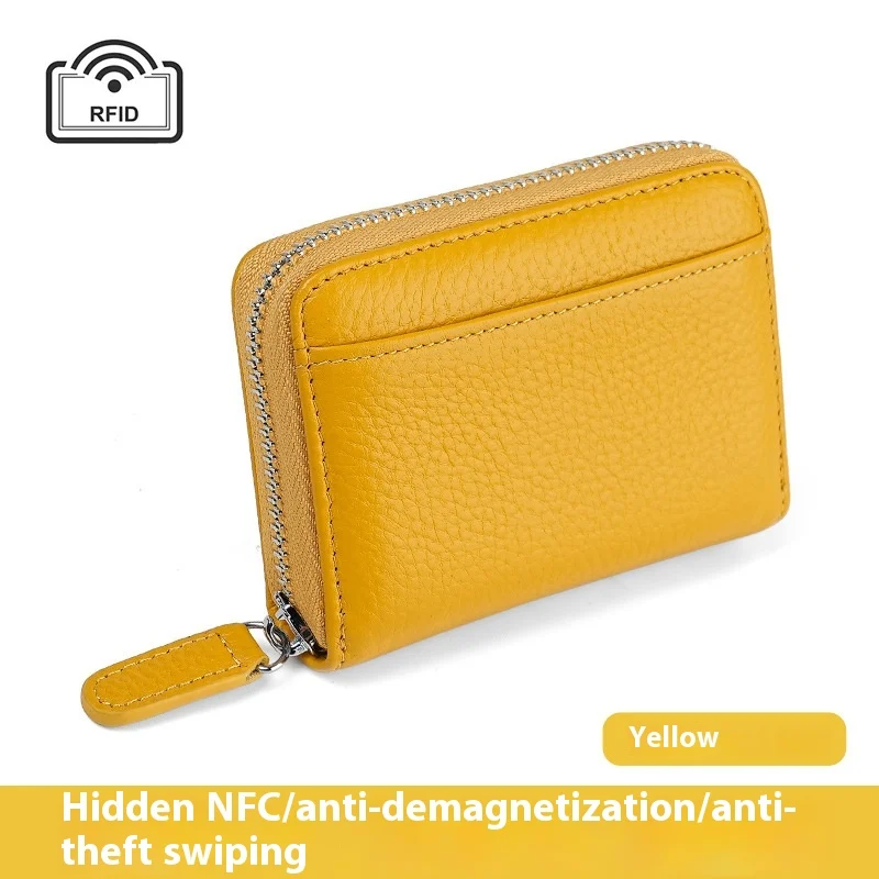 RFID Genuine Leather Card Wallet Men Women Purse With Coin Pocket Zipper Credit Holder… — image 8