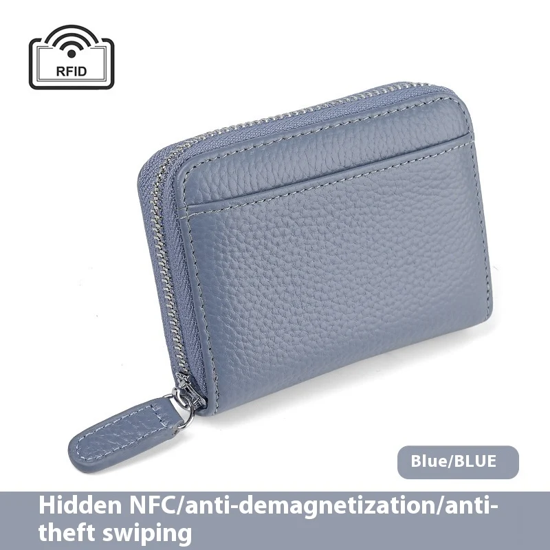 RFID Genuine Leather Card Wallet Men Women Purse With Coin Pocket Zipper Credit Holder… — image 9