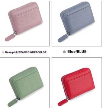 RFID Genuine Leather Card Wallet Men Women Purse With Coin Pocket Zipper Credit Holder… — image 13