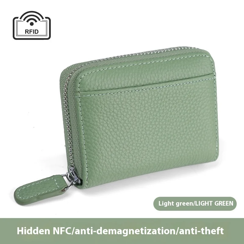 RFID Genuine Leather Card Wallet Men Women Purse With Coin Pocket Zipper Credit Holder… — image 7