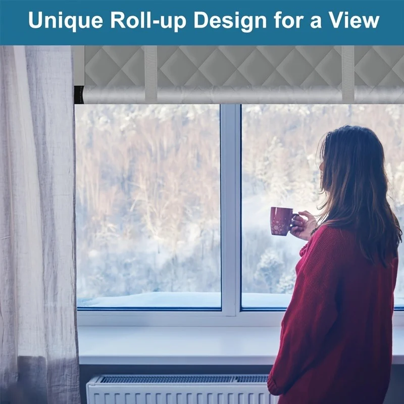 Roll-up Thick Insulated Door Curtain, Block Cold Wind Save Heating Cost, Dual… — image 8