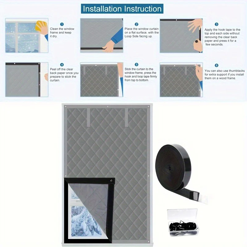 Rollable Magnetic Cotton Insulated Door Curtain, Block Outdoor Cold Wind Lock Indoor… — image 10