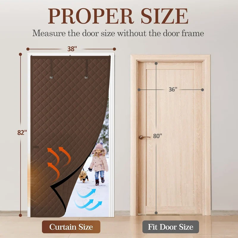 Rollable Magnetic Cotton Insulated Door Curtain, Block Outdoor Cold Wind Lock Indoor… — image 5