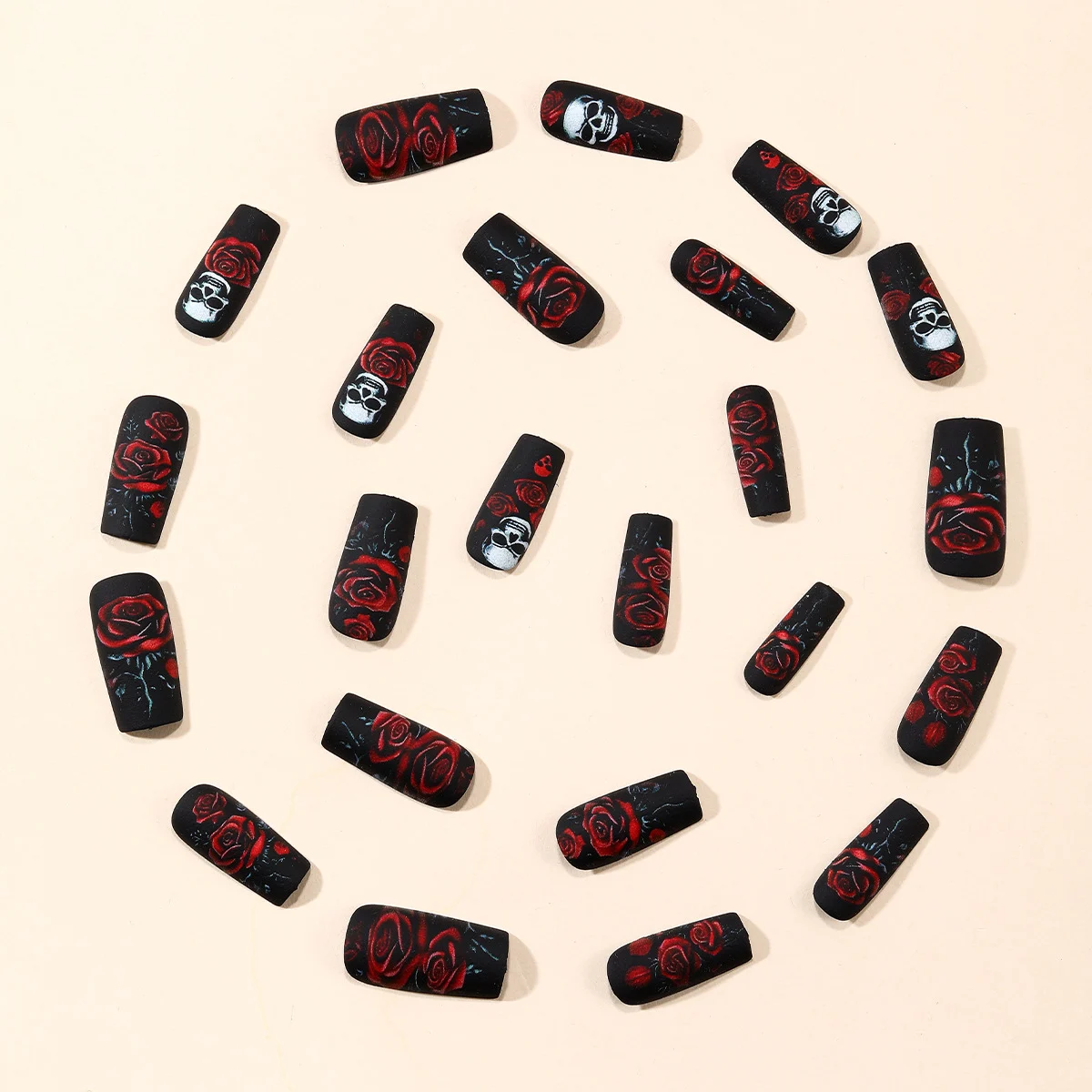 Rose And Skull Detachable Fake Nail Stickers — image 3