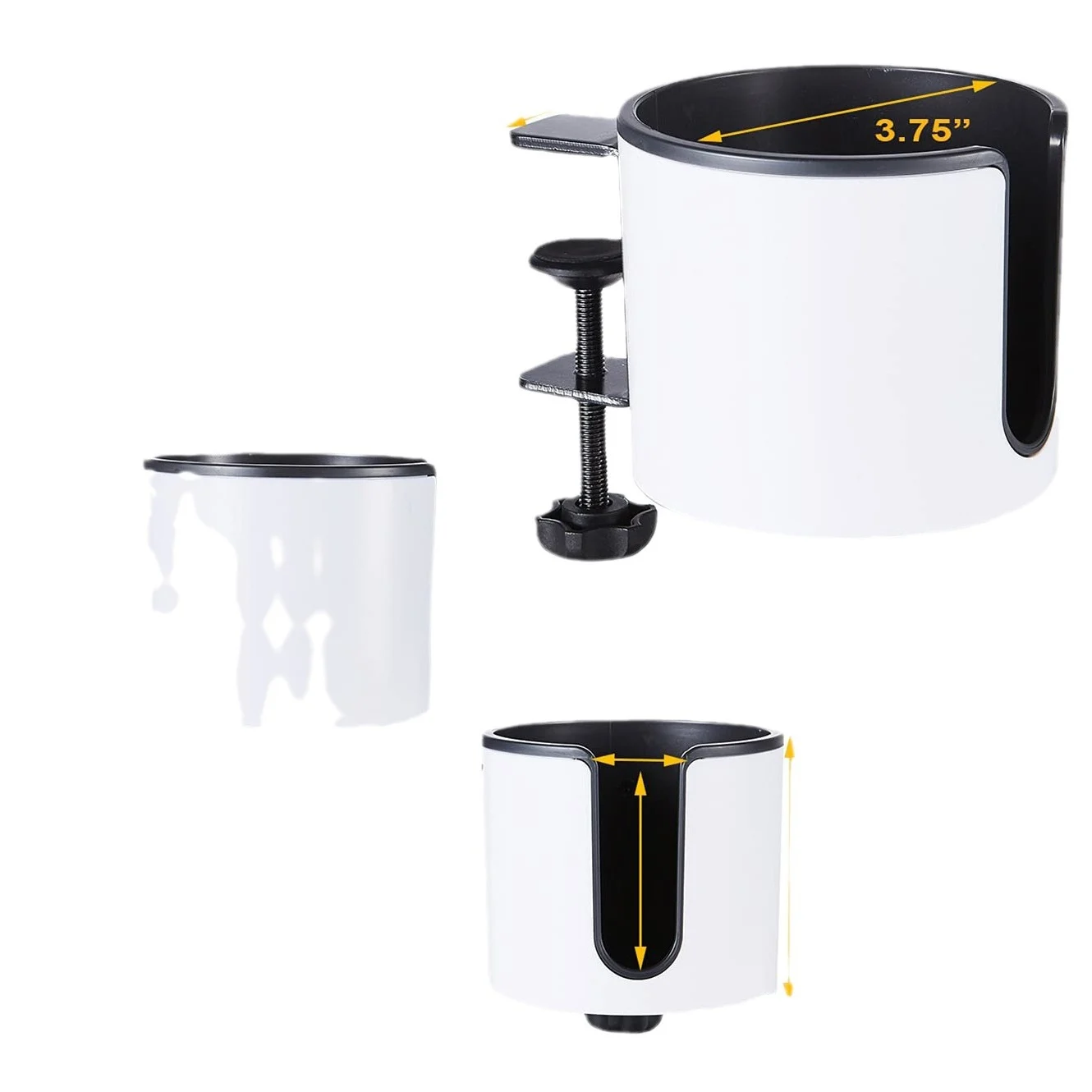 Rotating Metal Cup Holder 2-in-1 Punch-free Folding Stand With Headphone Hanger — image 7