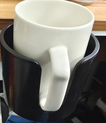 Rotating Metal Cup Holder 2-in-1 Punch-free Folding Stand With Headphone Hanger — image 4