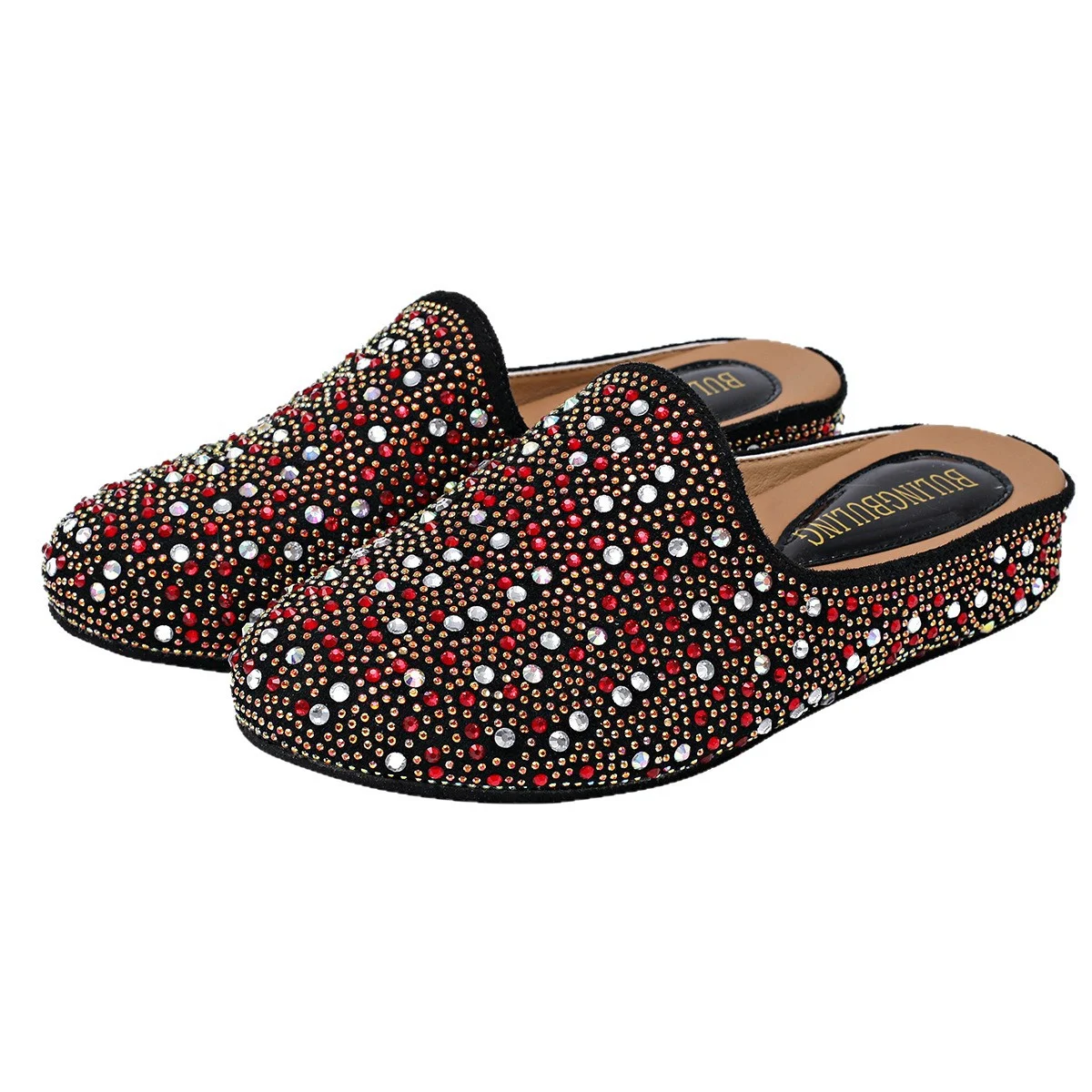Round-toe Colorful Rhinestone Outerwear Flat Mule For Women — image 6