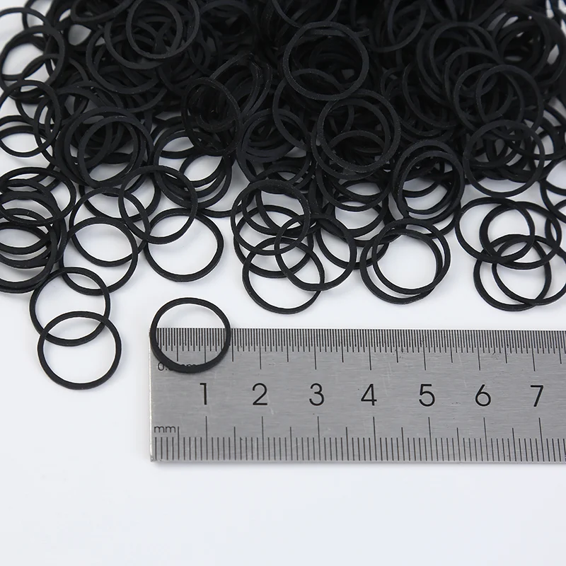 Rubber Bands 15mm, 300 Black Elastic Hair Ties For Braids Soft Durable No-snag All Types — image 2