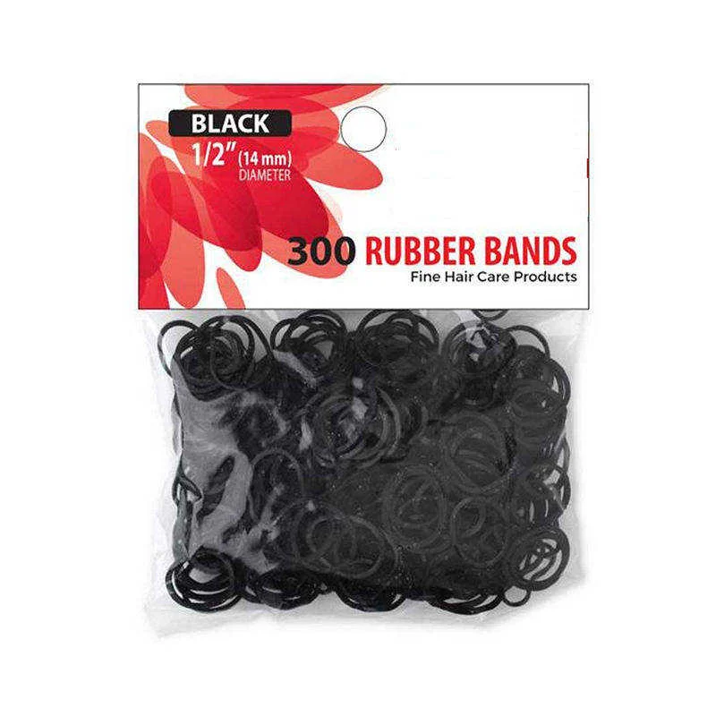Rubber Bands 15mm, 300 Black Elastic Hair Ties For Braids Soft Durable No-snag All Types — image 5
