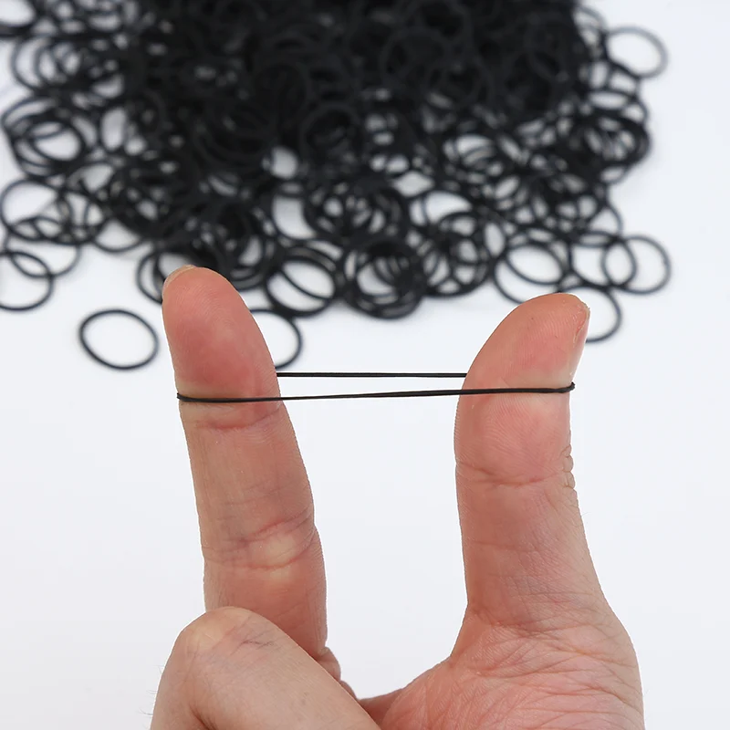Rubber Bands 15mm, 300 Black Elastic Hair Ties For Braids Soft Durable No-snag All Types — image 6