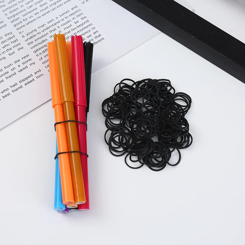 Rubber Bands 15mm, 300 Black Elastic Hair Ties For Braids Soft Durable No-snag All Types — image 4