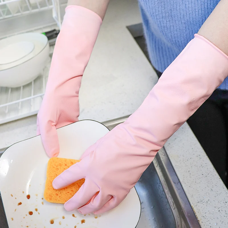 Rubber Waterproof Non-slip And Abrasion-resistant Household Cleaning Gloves — image 7