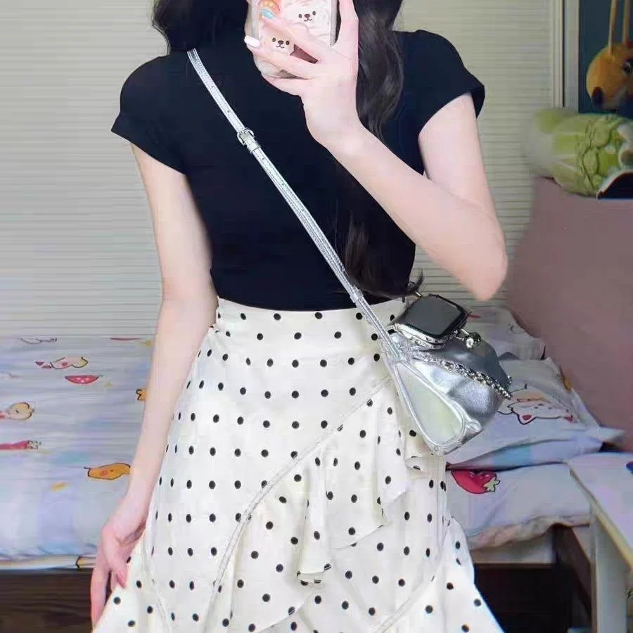 Ruffle-trimmed Polka-dot High-end Figure-flattering Skirt — image 5