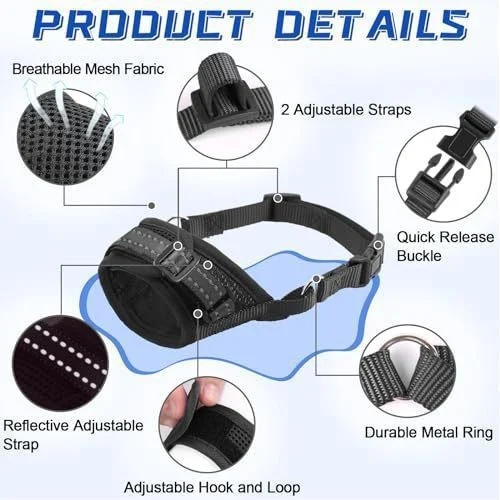 's New Product Dog Muzzle Soft Breathable Mesh Suitable For Small, Medium And Large… — image 4