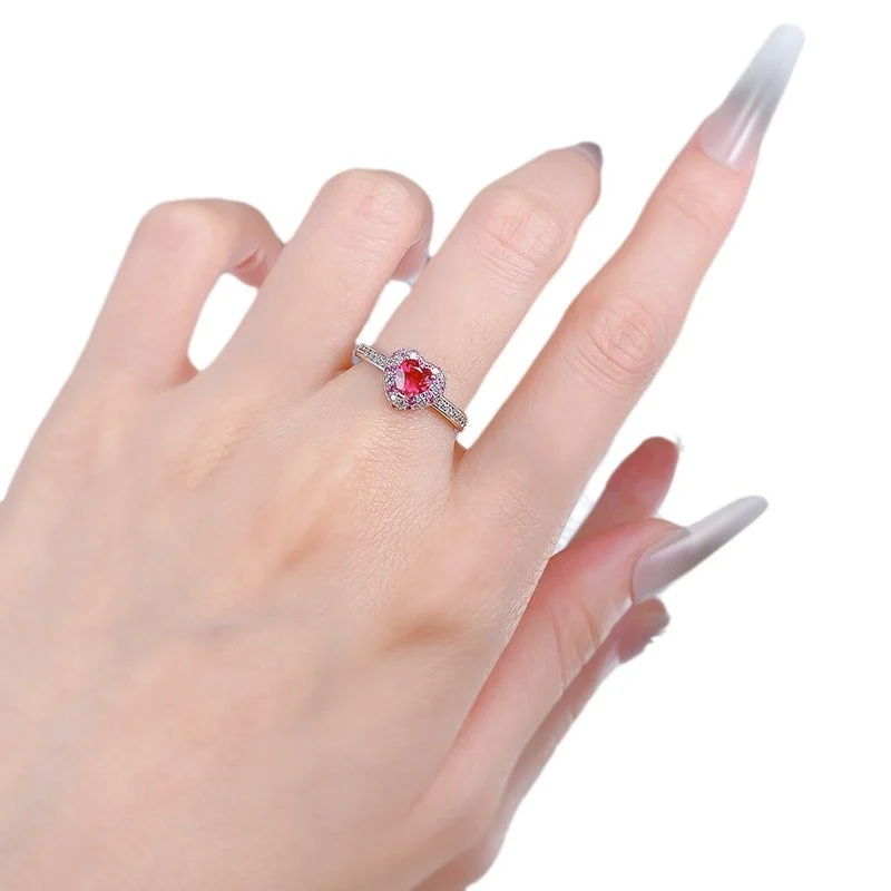 S925 Silver Heart-shaped Ring With Full Diamonds — image 5