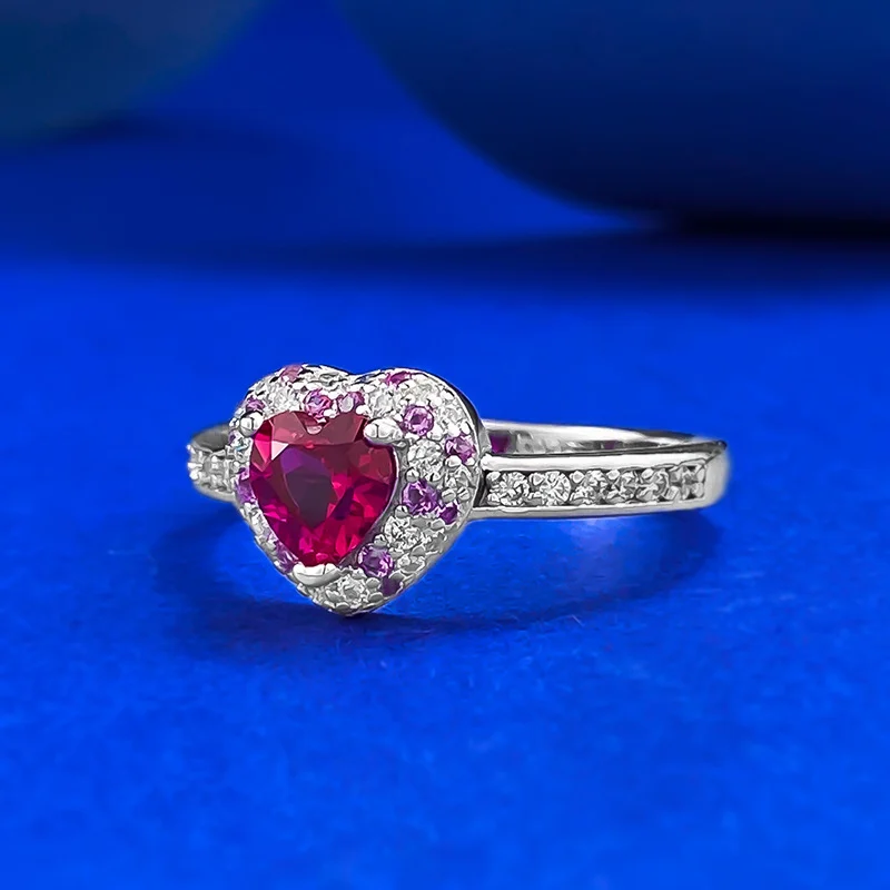 S925 Silver Heart-shaped Ring With Full Diamonds — image 3