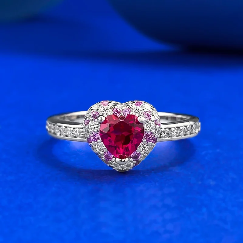 S925 Silver Heart-shaped Ring With Full Diamonds — image 2