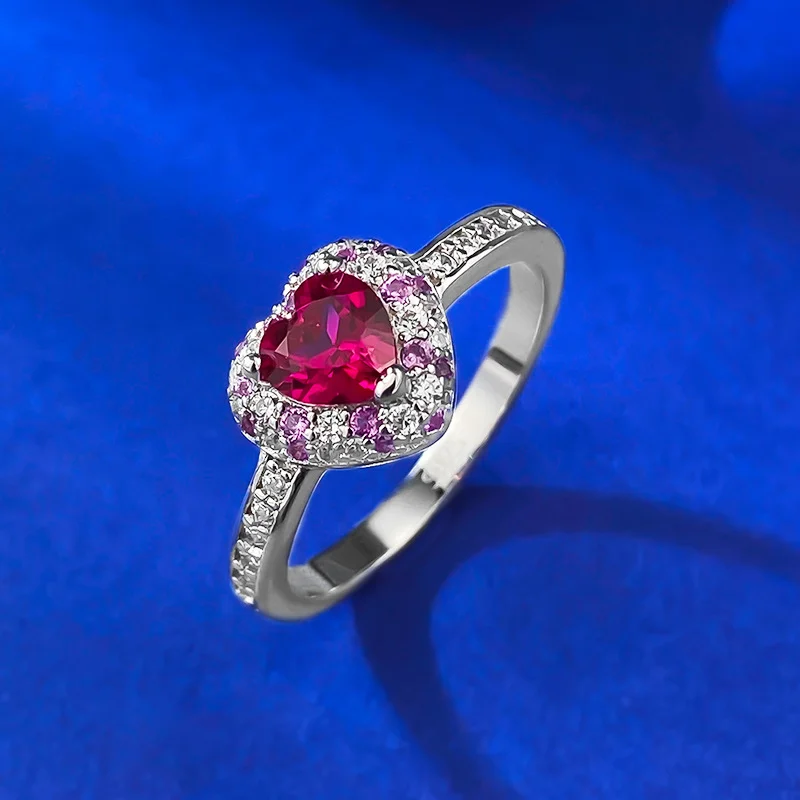 S925 Silver Heart-shaped Ring With Full Diamonds — image 4