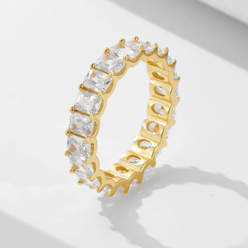 S925 Sterling Silver 5A Cubic Zirconia Ring Set — image 5