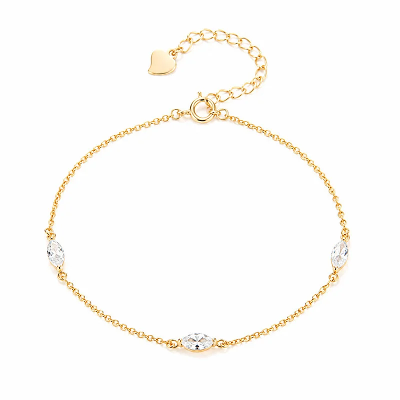 S925 Sterling Silver Marquise-cut Diamond Bracelet — image 5