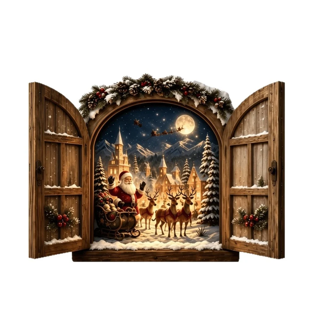Santas Secret Window Light Wooden Craft — image 4