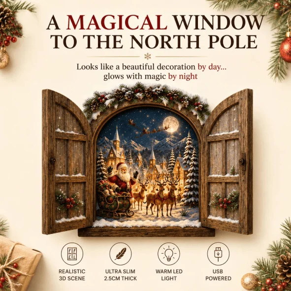 Santas Secret Window Light Wooden Craft — image 2