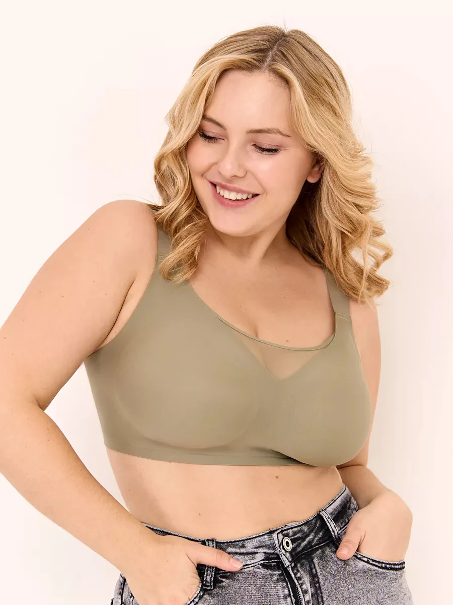 Seamless Large Bust Friendly Push Up Bra With Underarm Control Wireless Jelly Gel… — image 3