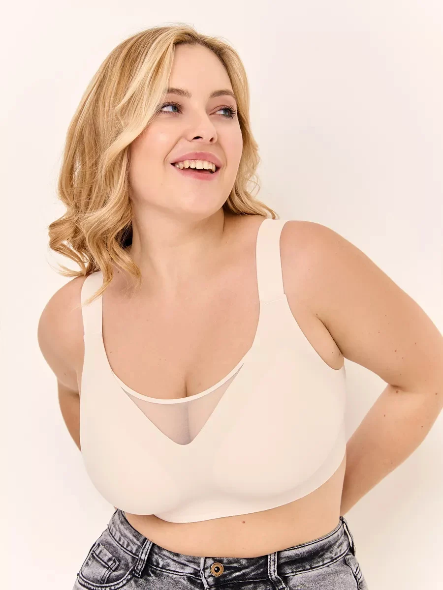 Seamless Large Bust Friendly Push Up Bra With Underarm Control Wireless Jelly Gel… — image 9