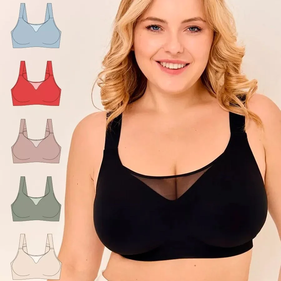 Seamless Large Bust Friendly Push Up Bra With Underarm Control Wireless Jelly Gel… — image 2